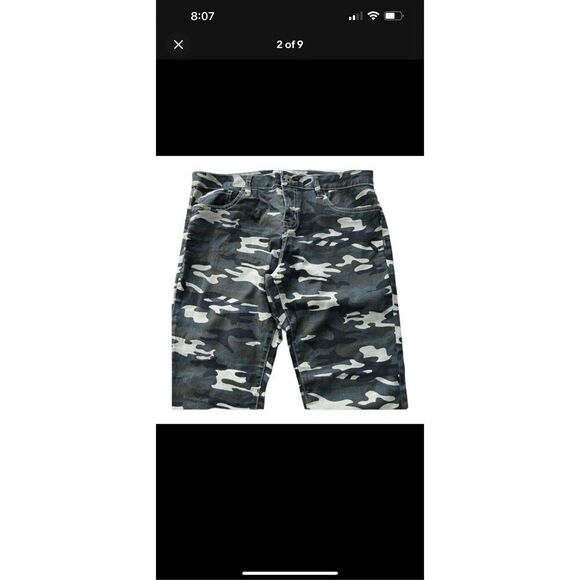 Forever 21 Camo Skinny Jeans Women Size 31Stretch Camouflage Green Denim Cuffed - Picture 3 of 10